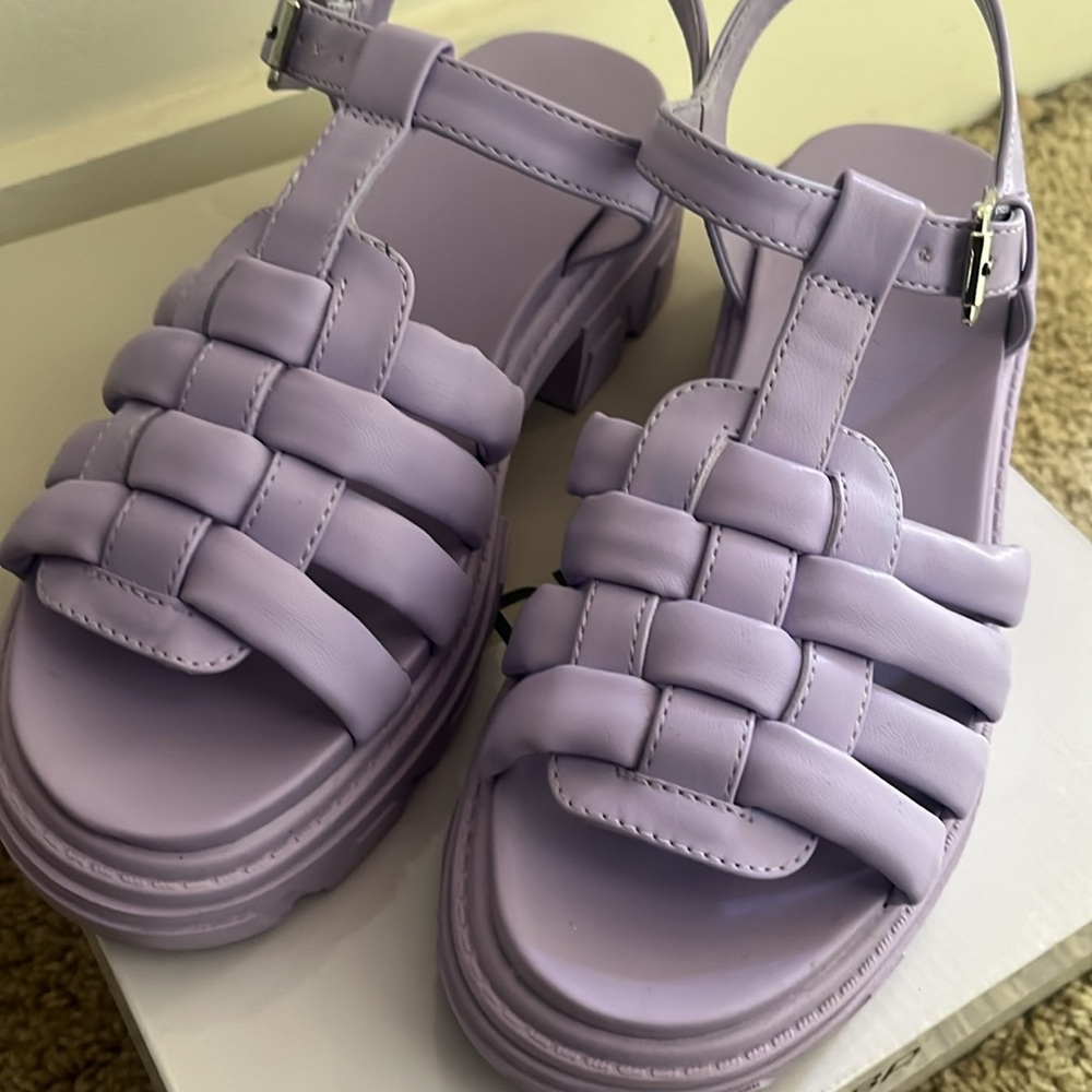 BP Purple Platform Jelly Sandals with Woven Design - Picture 4 of 4